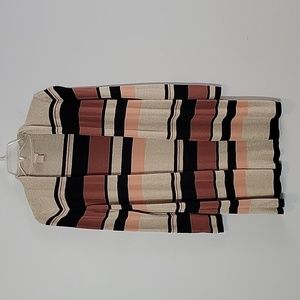 Chico's multicolored long duster striped cardigan